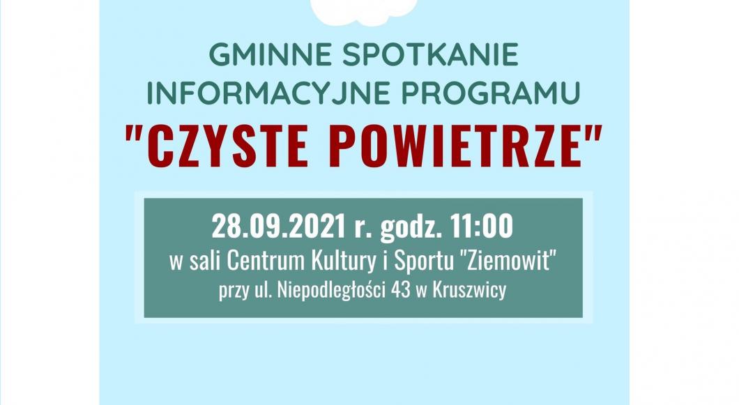 Gminne spotkanie informacyjne programu "CZYSTE POWIETRZE"