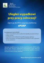 Zgłoszenie wypadku przy pracy rolniczej możliwe także przez ePUAP