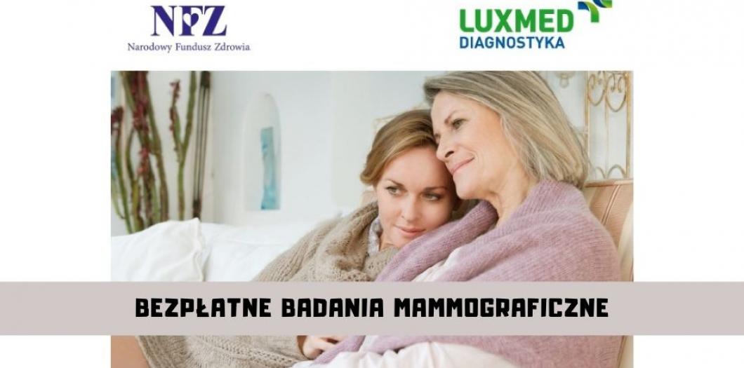 Bezpłatne badania mammograficzne w grudniu!